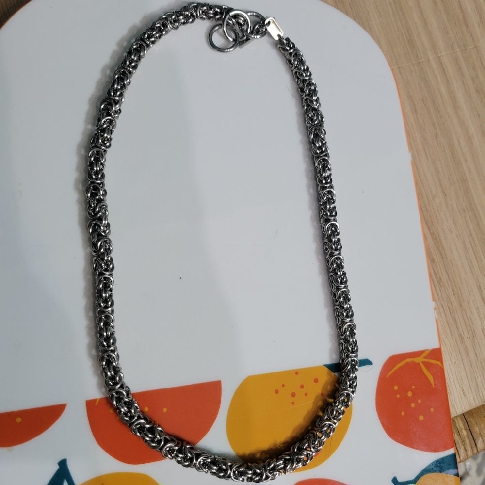 Stainless Steel Braided Rope Chain Necklace Stamped
